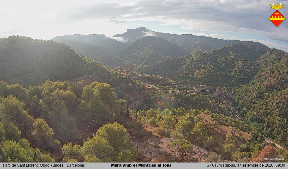 Mura amb el Montcau al fons
