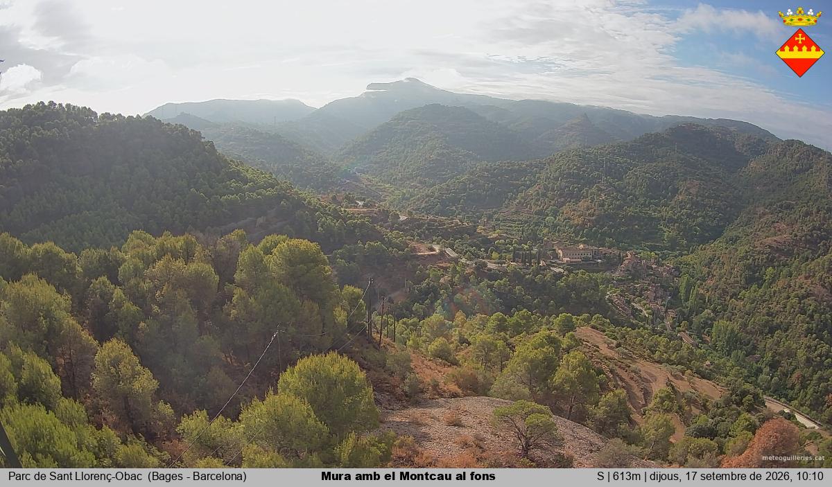 Mura amb el Montcau al fons