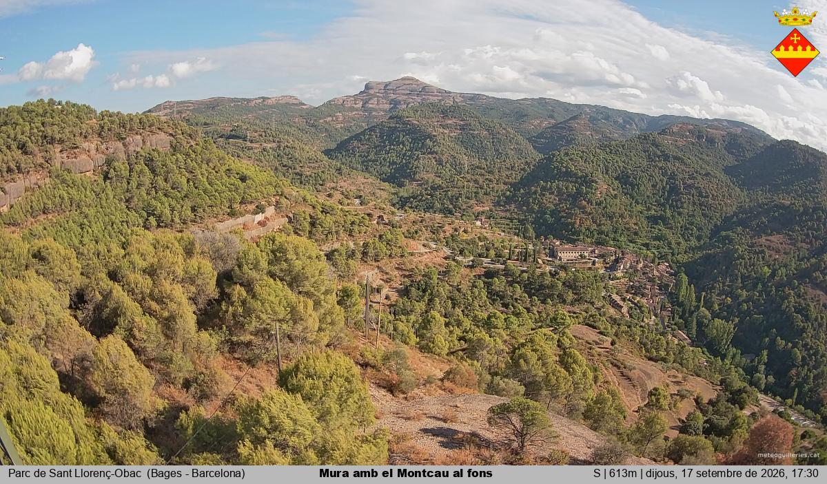 Mura amb el Montcau al fons