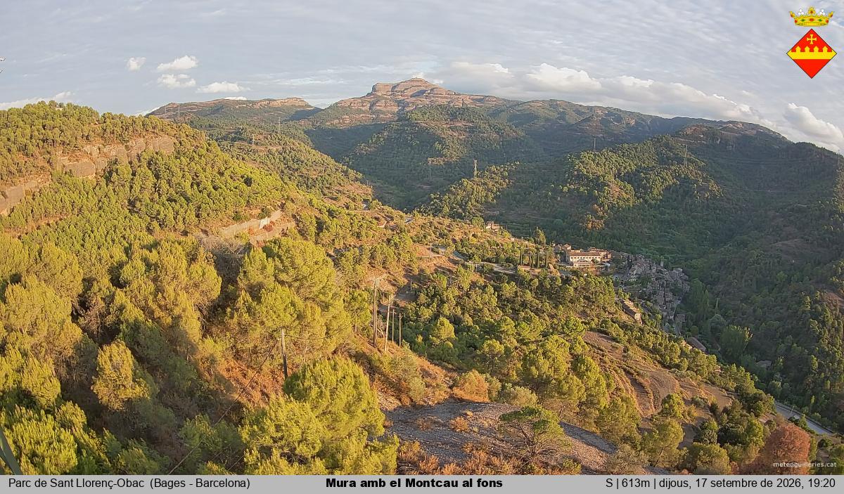 Mura amb el Montcau al fons