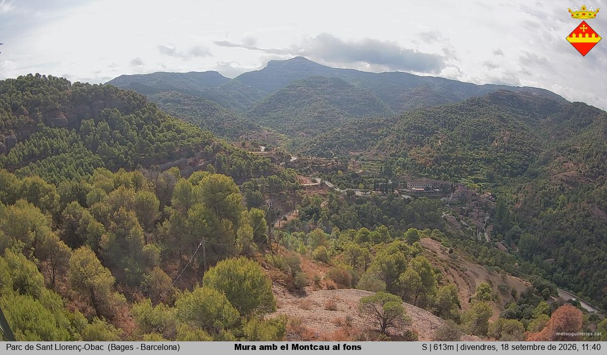Mura amb el Montcau al fons