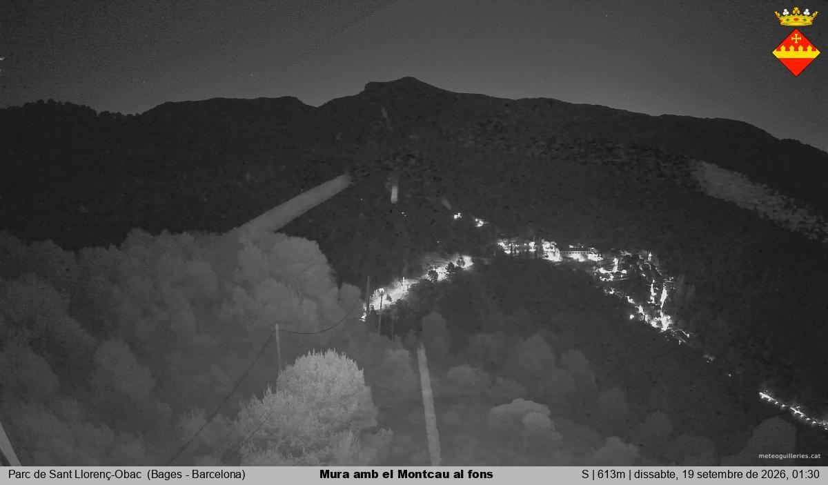 Mura amb el Montcau al fons