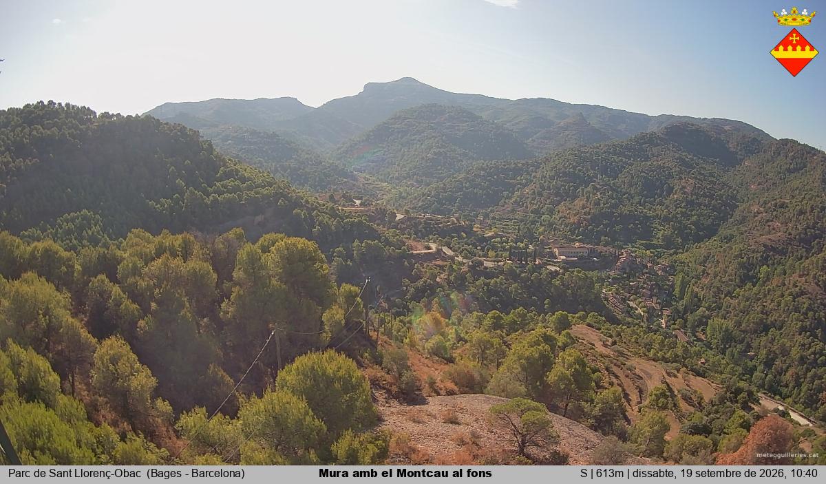 Mura amb el Montcau al fons