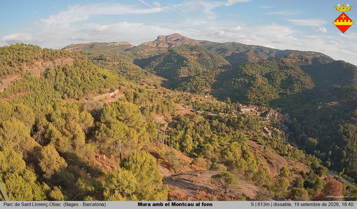 Mura amb el Montcau al fons