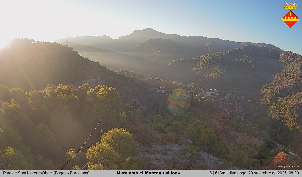 Mura amb el Montcau al fons