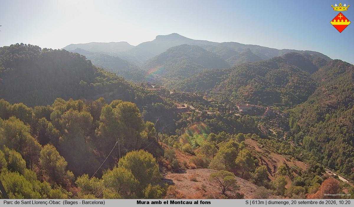 Mura amb el Montcau al fons