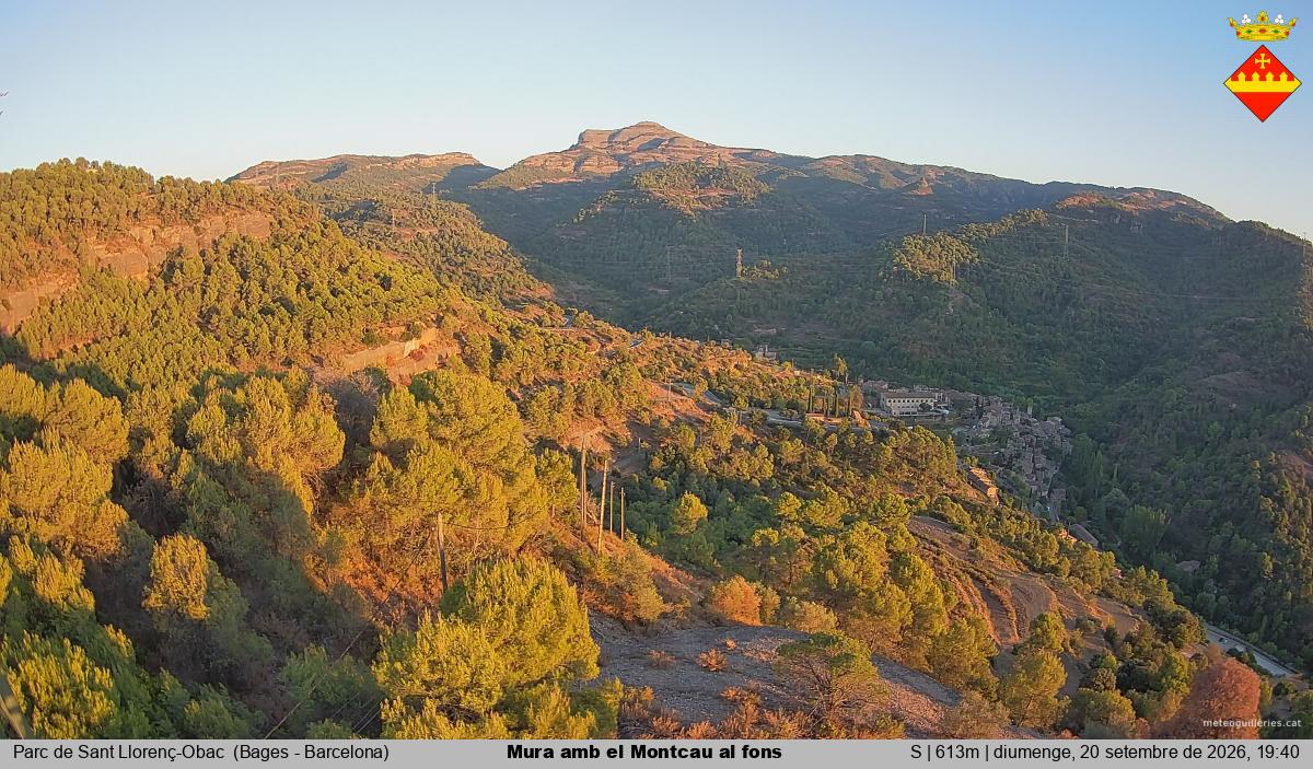 Mura amb el Montcau al fons
