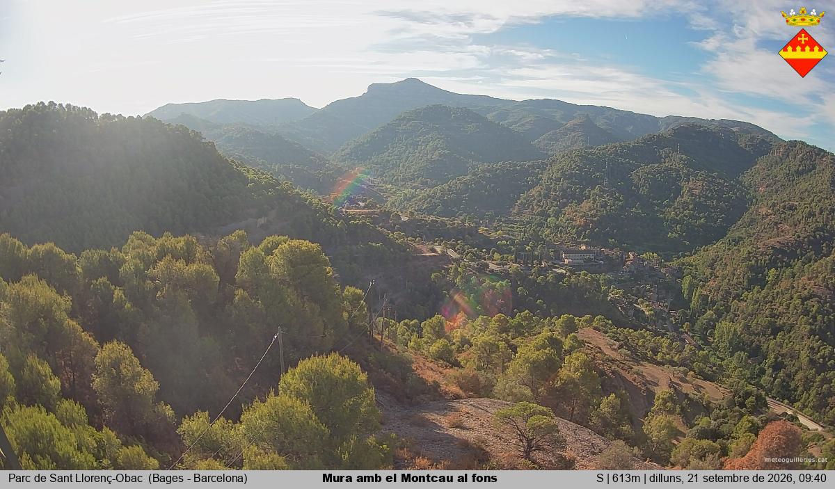 Mura amb el Montcau al fons
