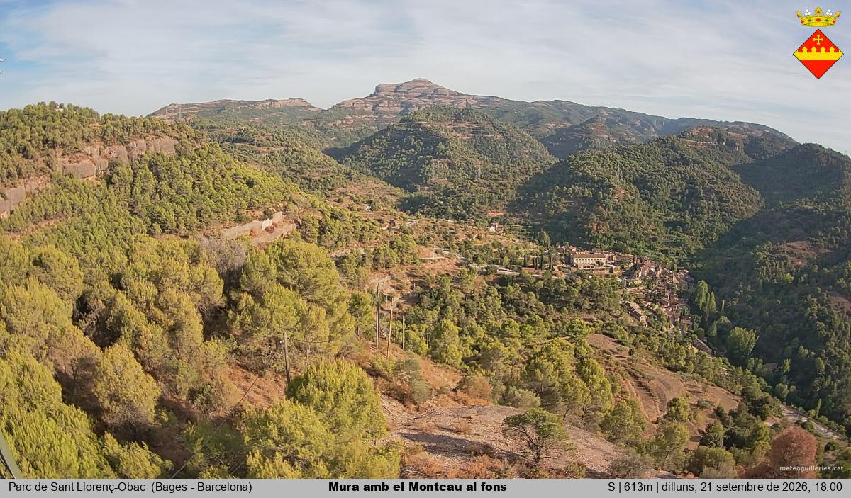 Mura amb el Montcau al fons