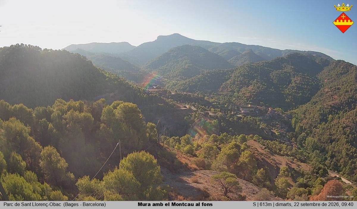 Mura amb el Montcau al fons