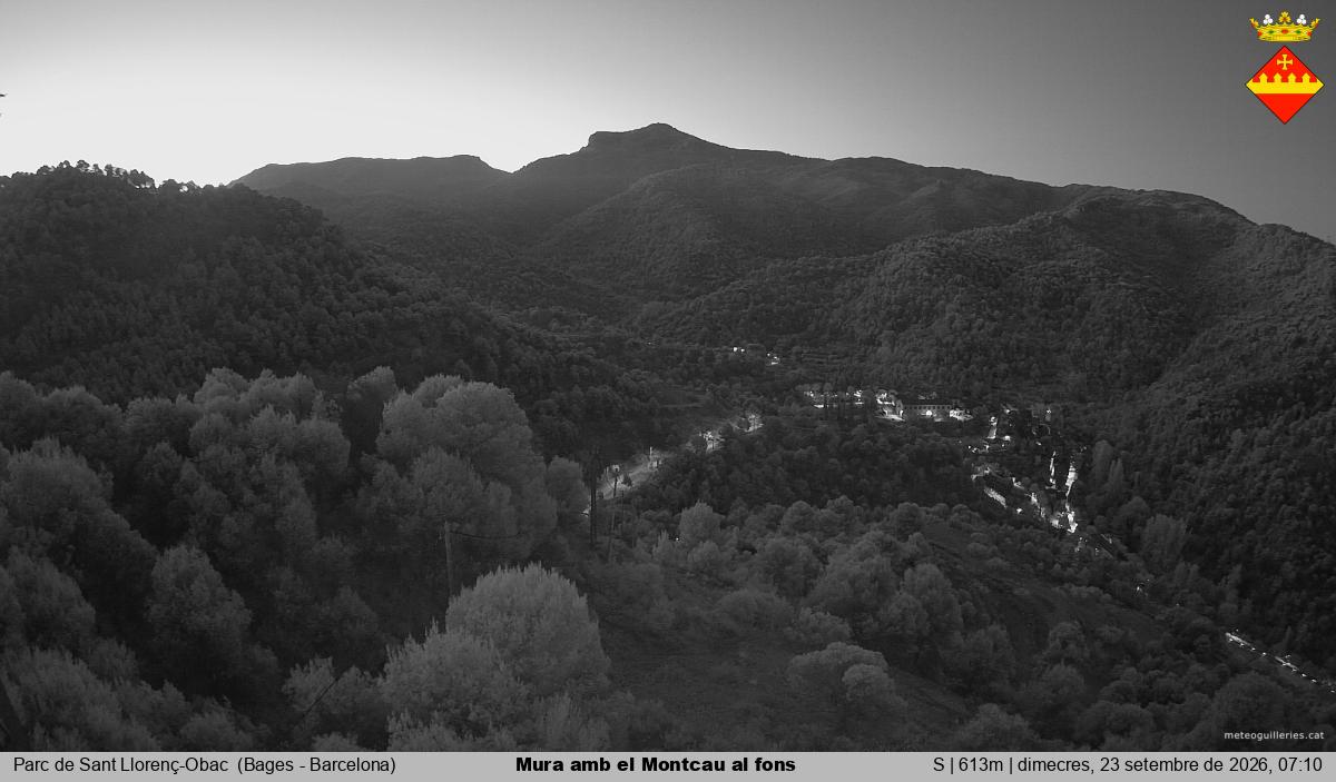Mura amb el Montcau al fons