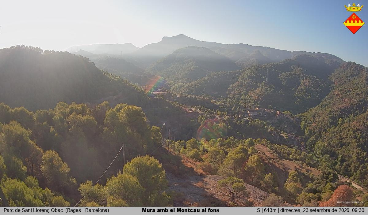 Mura amb el Montcau al fons