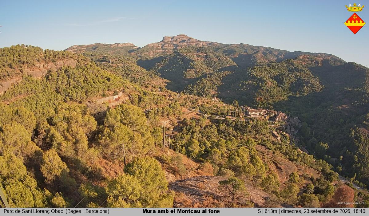 Mura amb el Montcau al fons