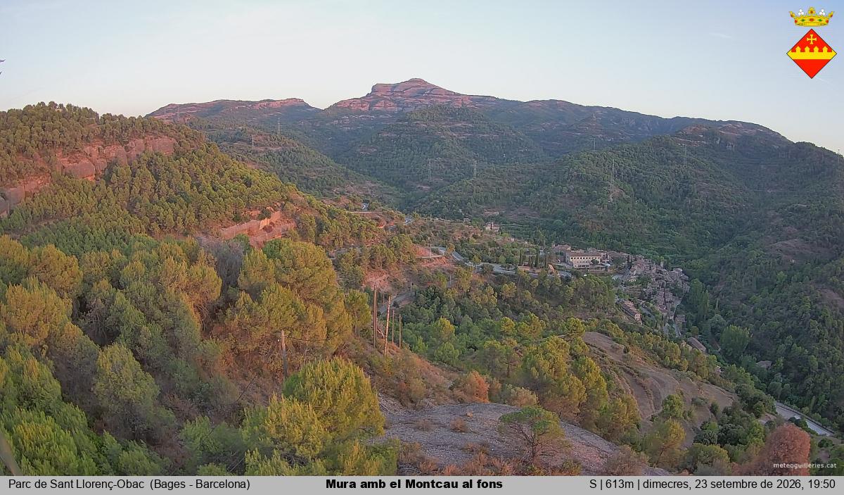 Mura amb el Montcau al fons