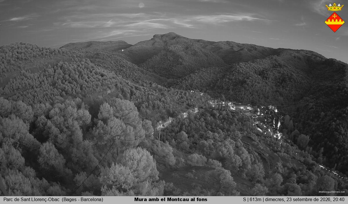 Mura amb el Montcau al fons