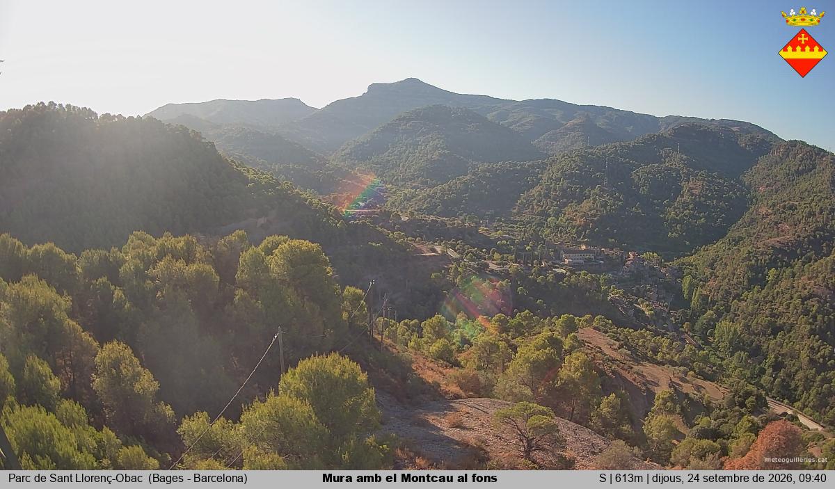 Mura amb el Montcau al fons