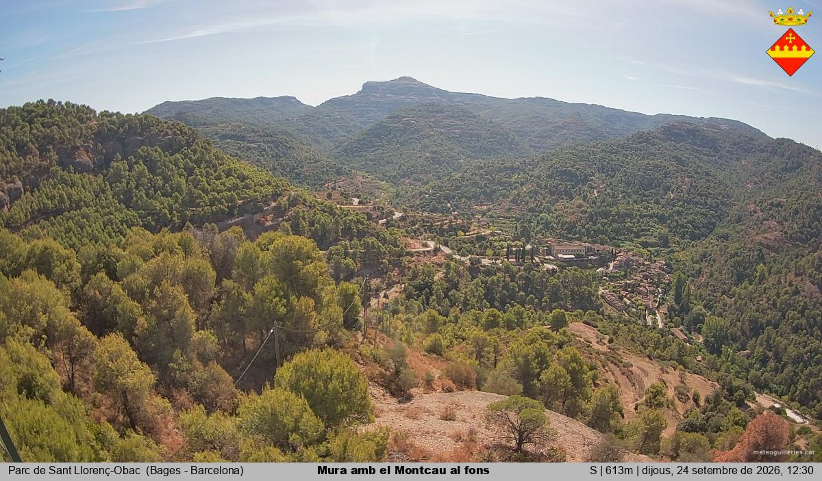 Mura amb el Montcau al fons