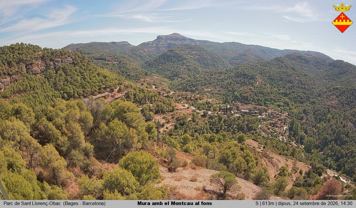 Mura amb el Montcau al fons
