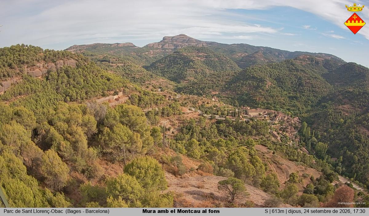Mura amb el Montcau al fons