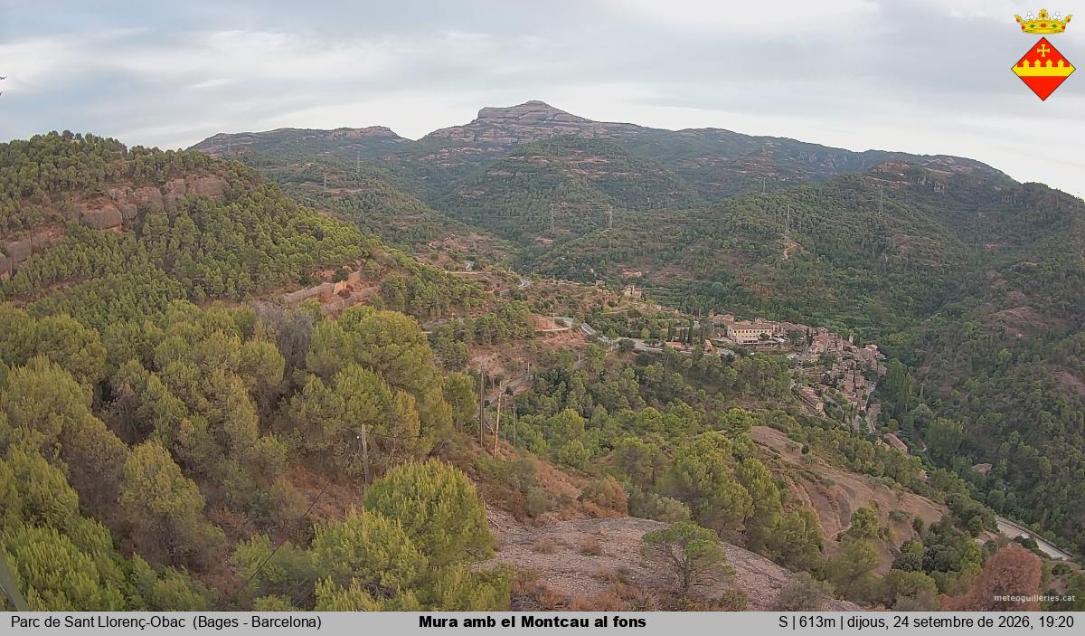 Mura amb el Montcau al fons