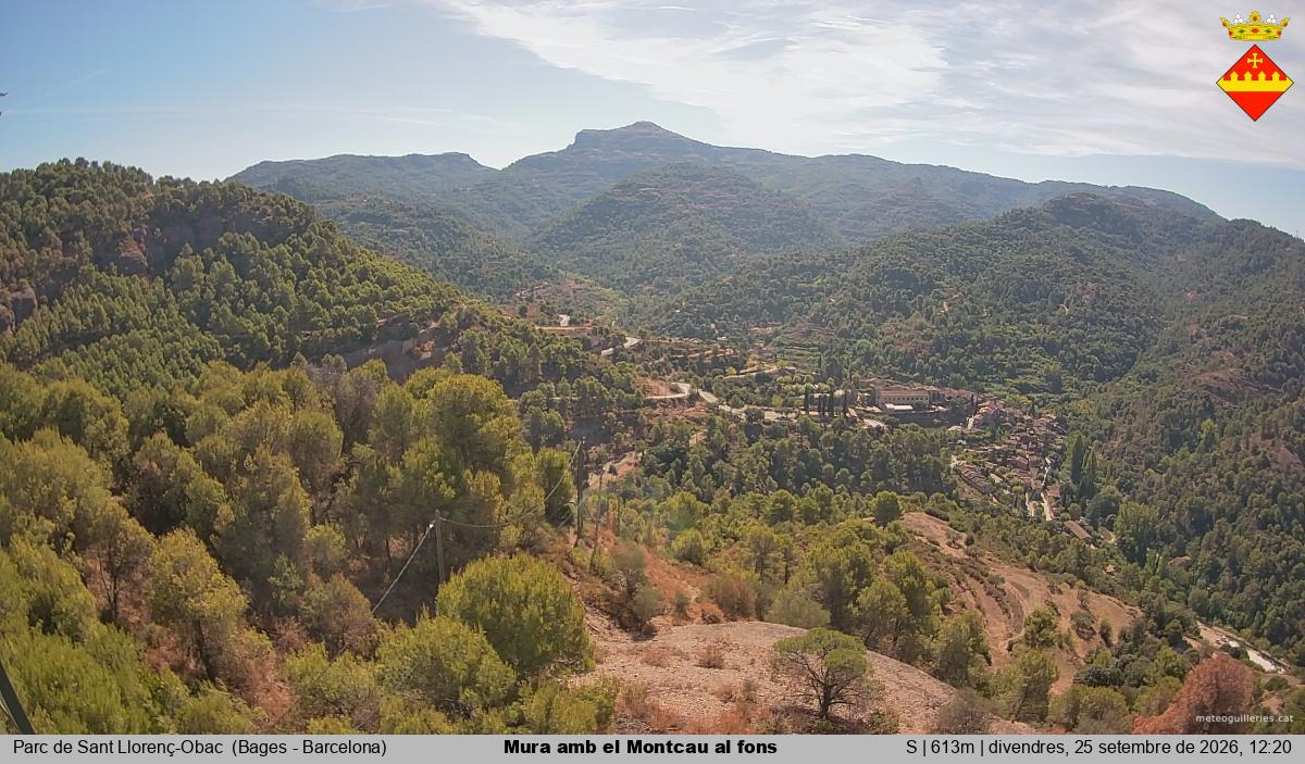 Mura amb el Montcau al fons