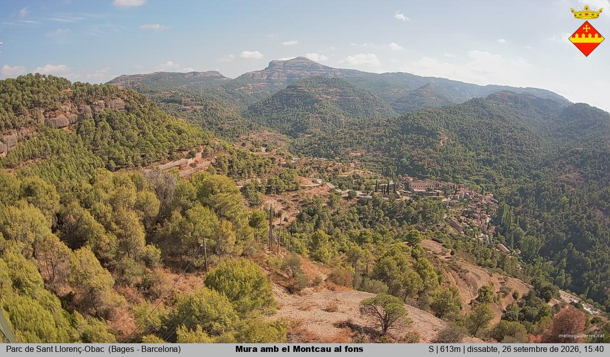 Mura amb el Montcau al fons