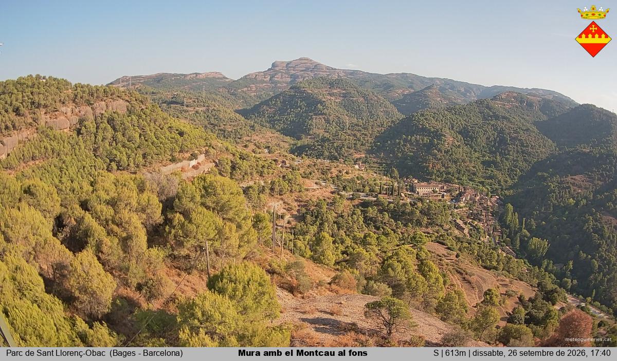 Mura amb el Montcau al fons
