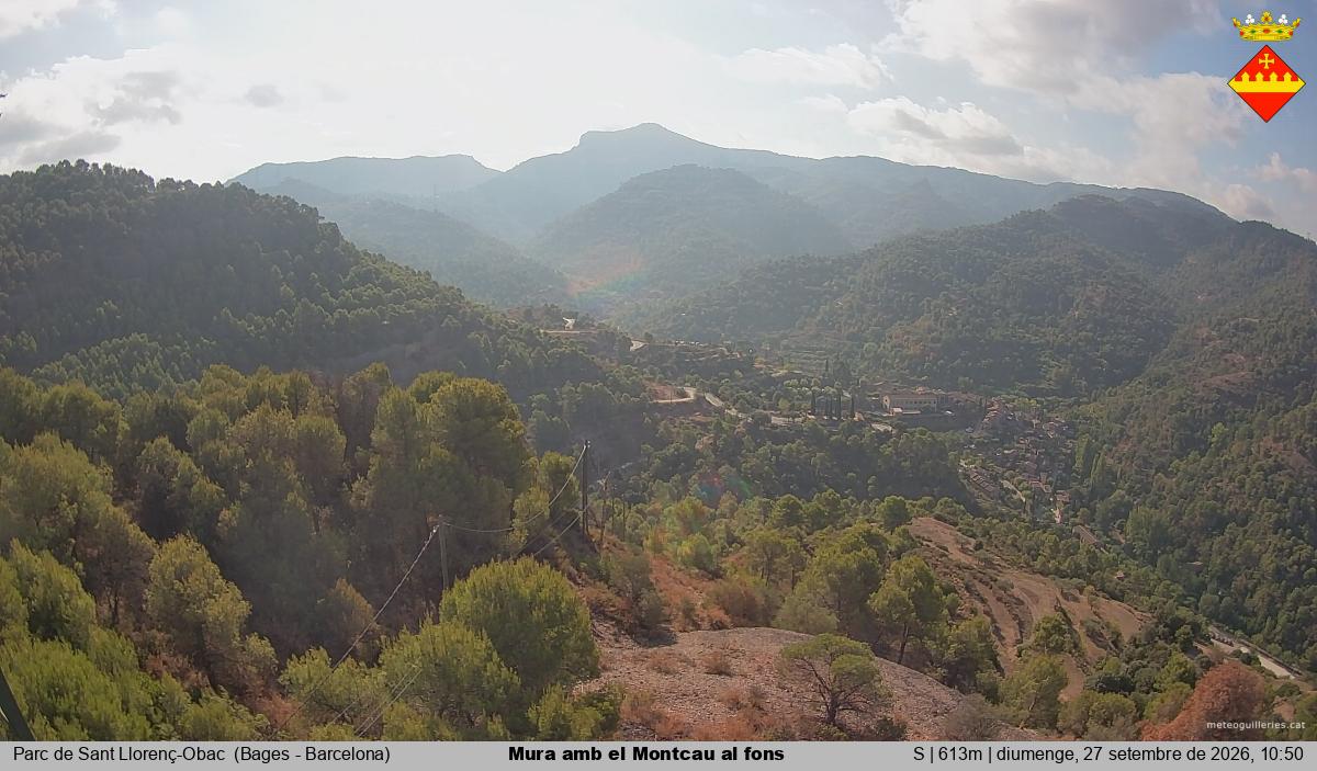 Mura amb el Montcau al fons