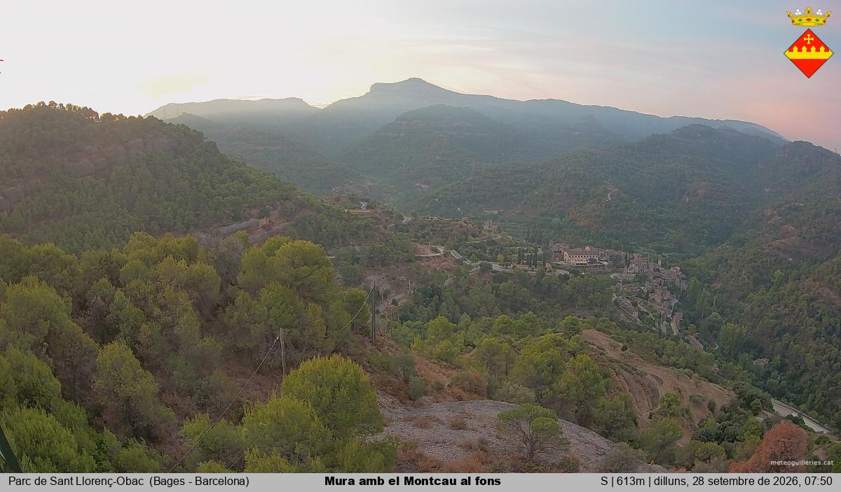 Mura amb el Montcau al fons