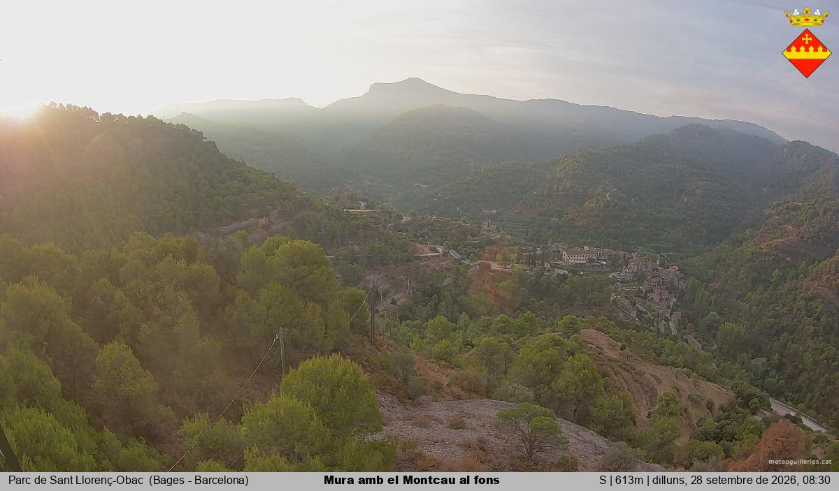 Mura amb el Montcau al fons