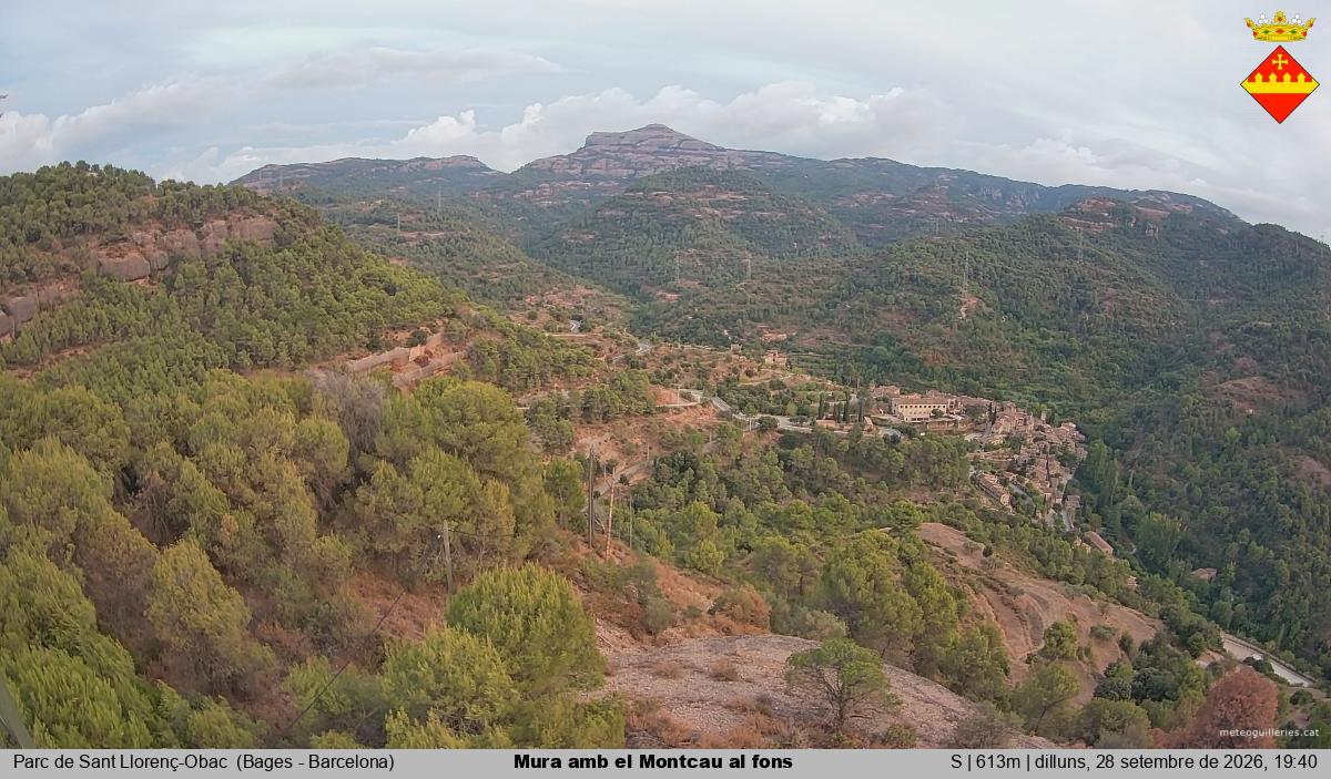 Mura amb el Montcau al fons
