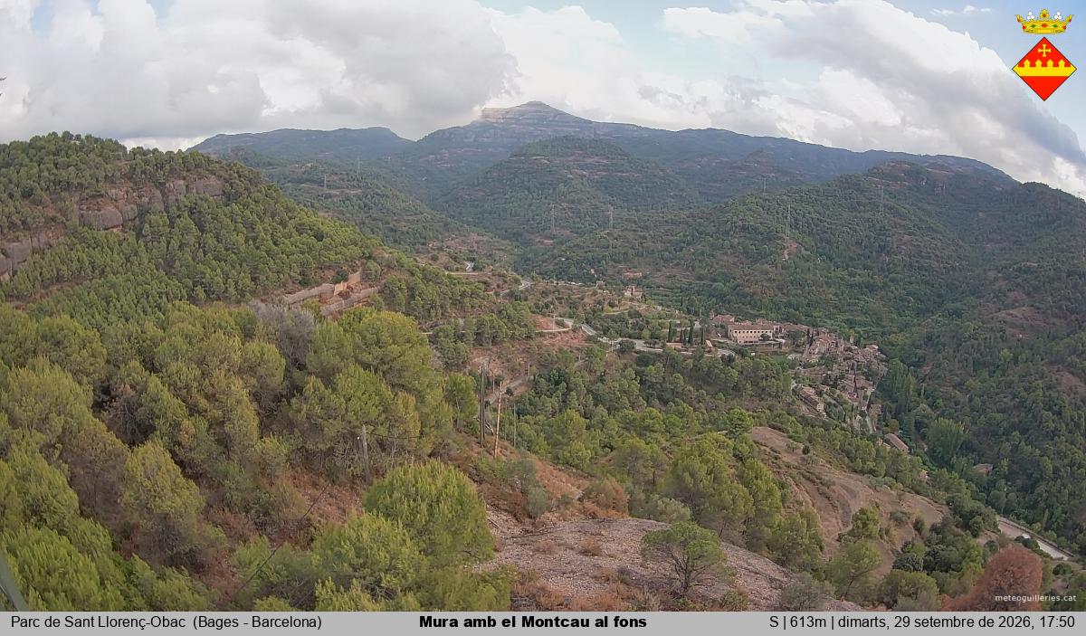 Mura amb el Montcau al fons