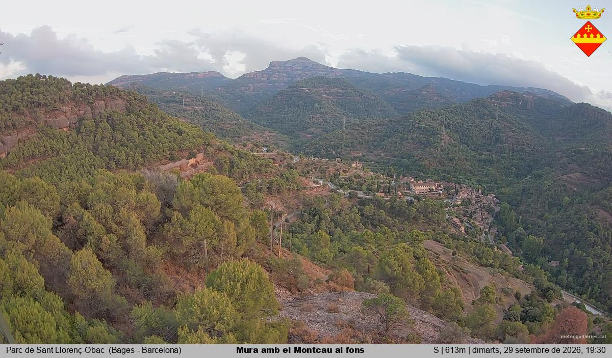 Mura amb el Montcau al fons