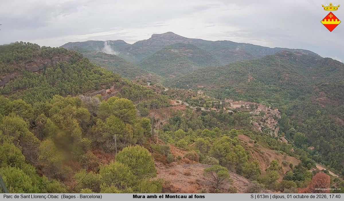 Mura amb el Montcau al fons