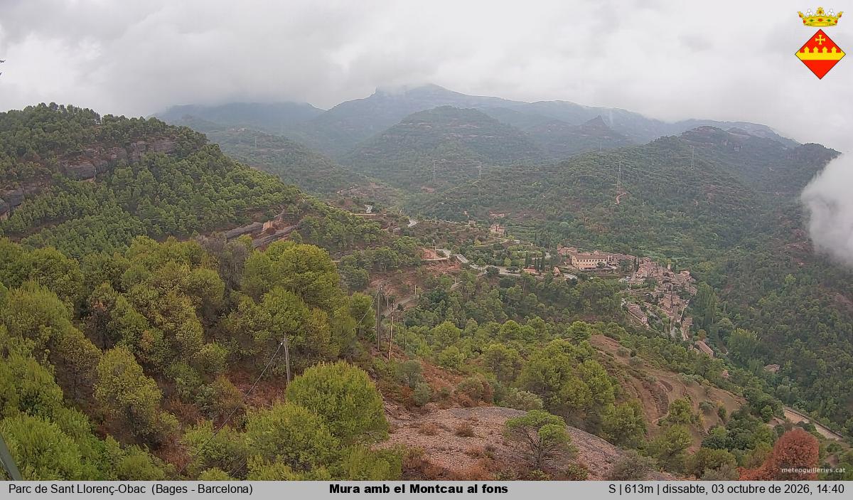 Mura amb el Montcau al fons