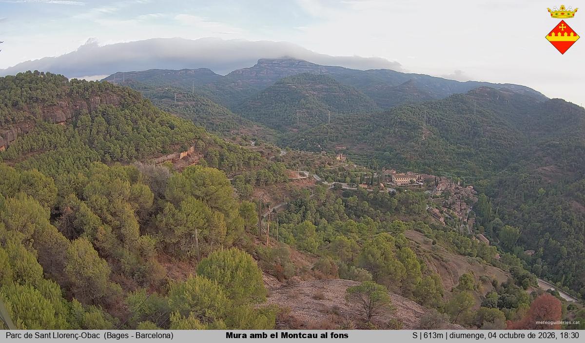 Mura amb el Montcau al fons