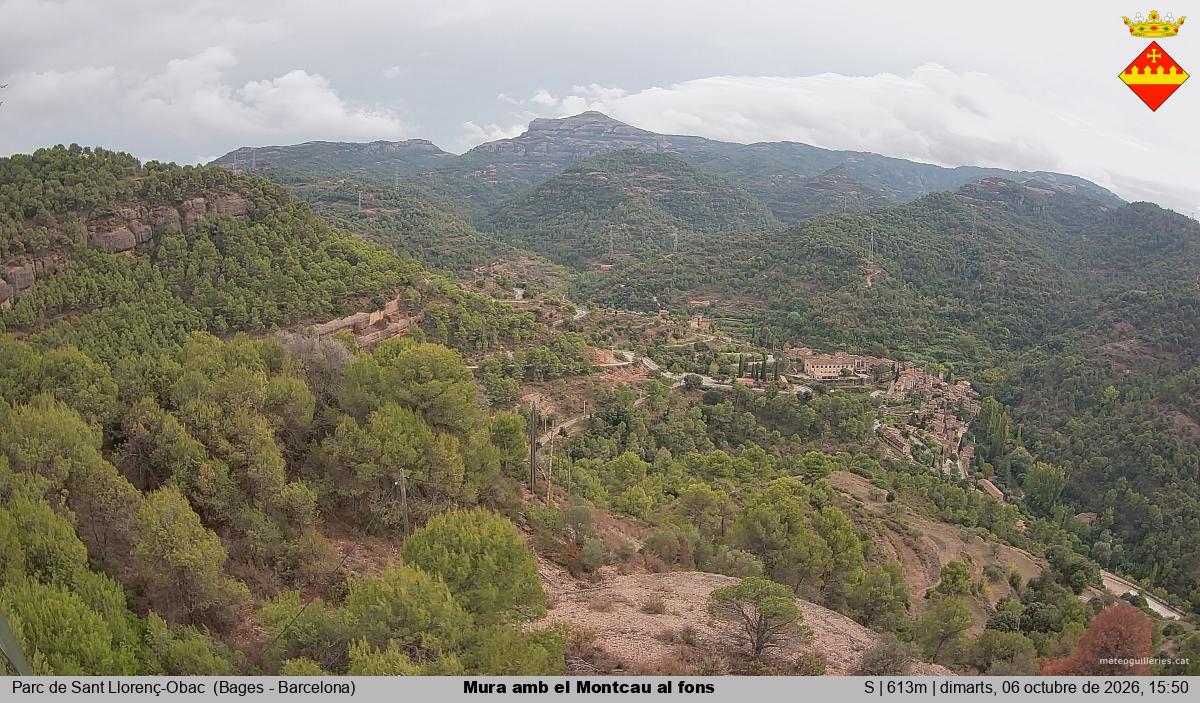Mura amb el Montcau al fons