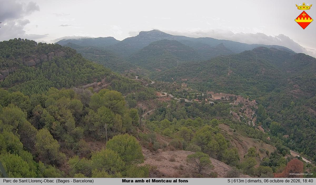 Mura amb el Montcau al fons