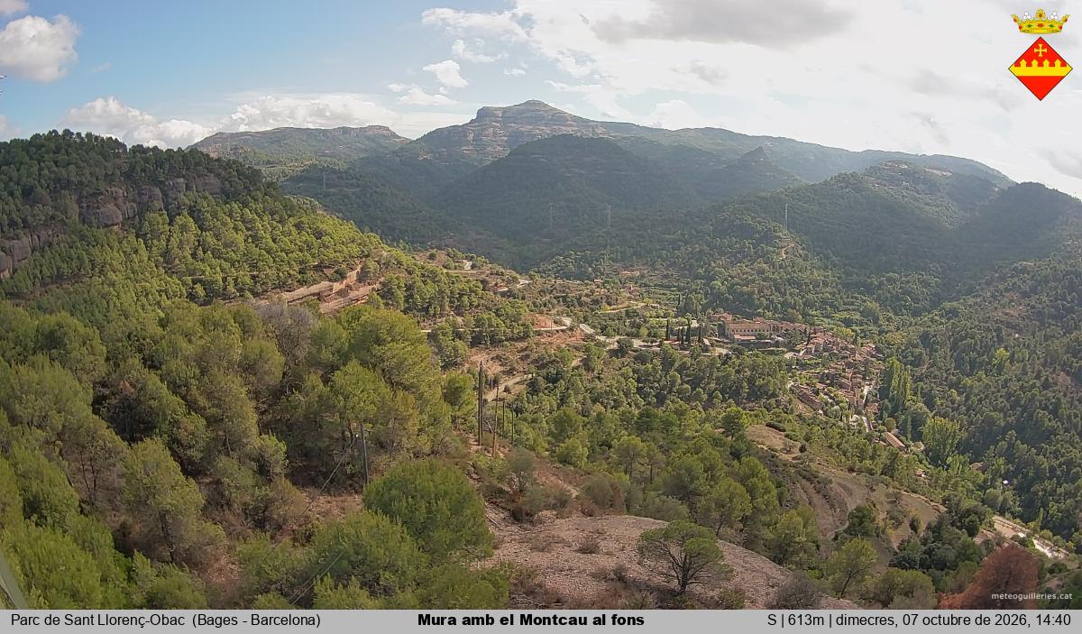 Mura amb el Montcau al fons