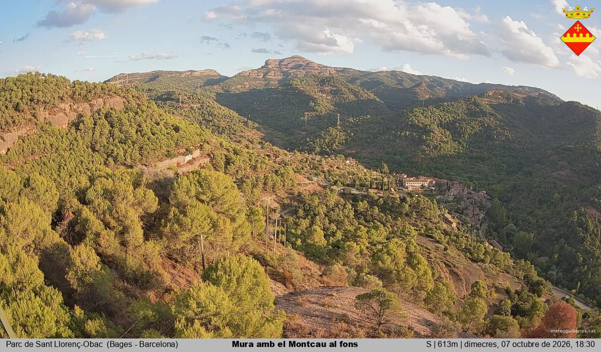 Mura amb el Montcau al fons