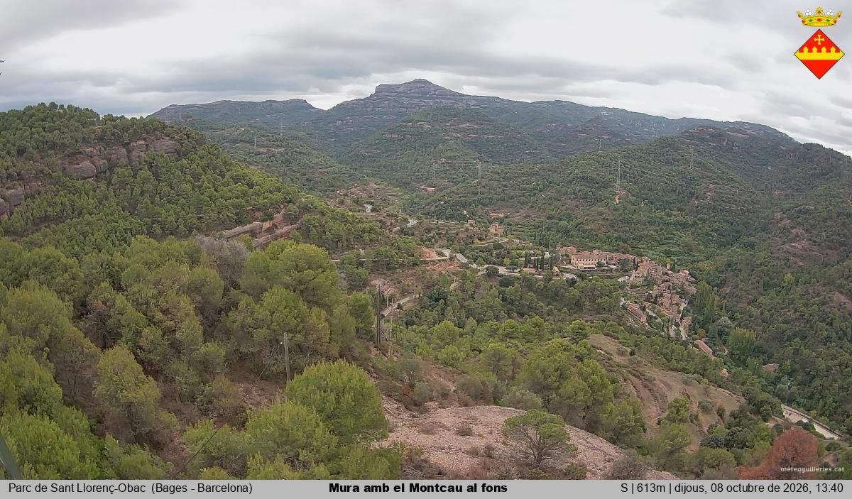 Mura amb el Montcau al fons