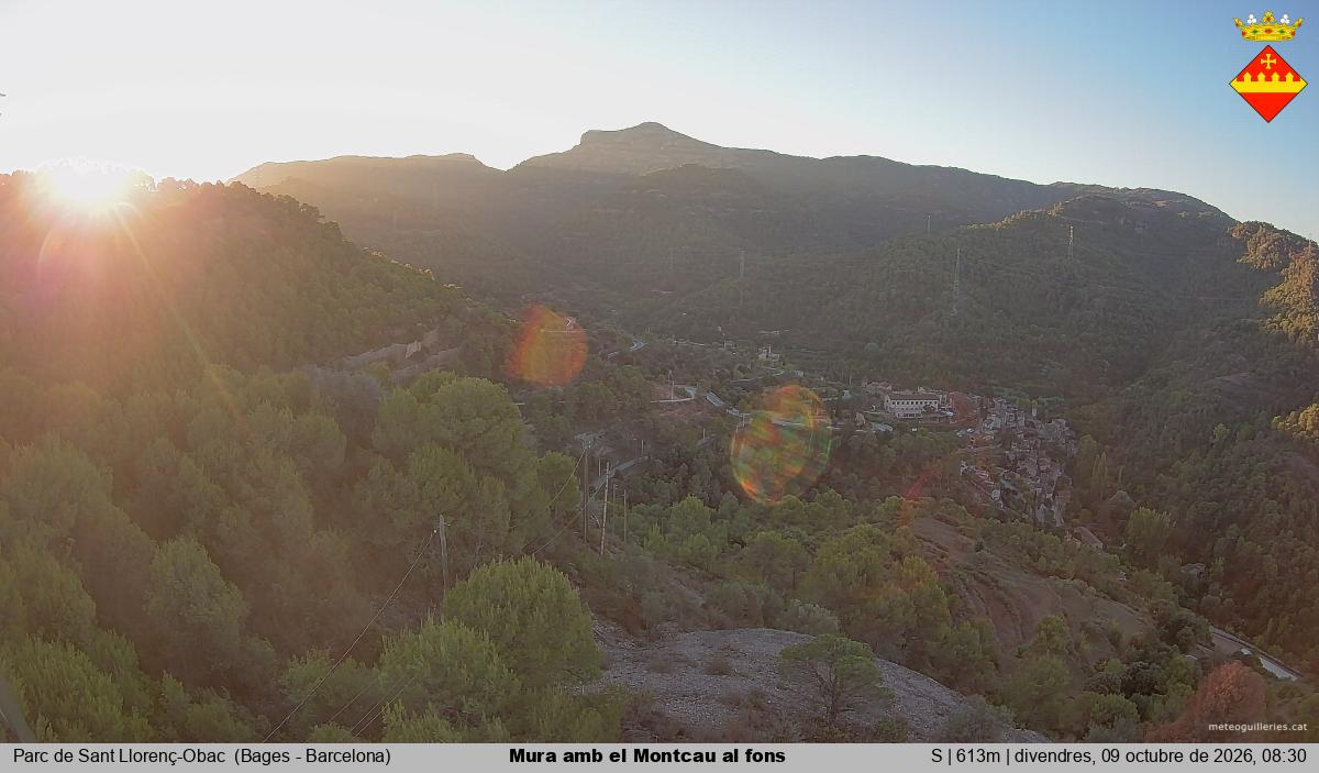 Mura amb el Montcau al fons
