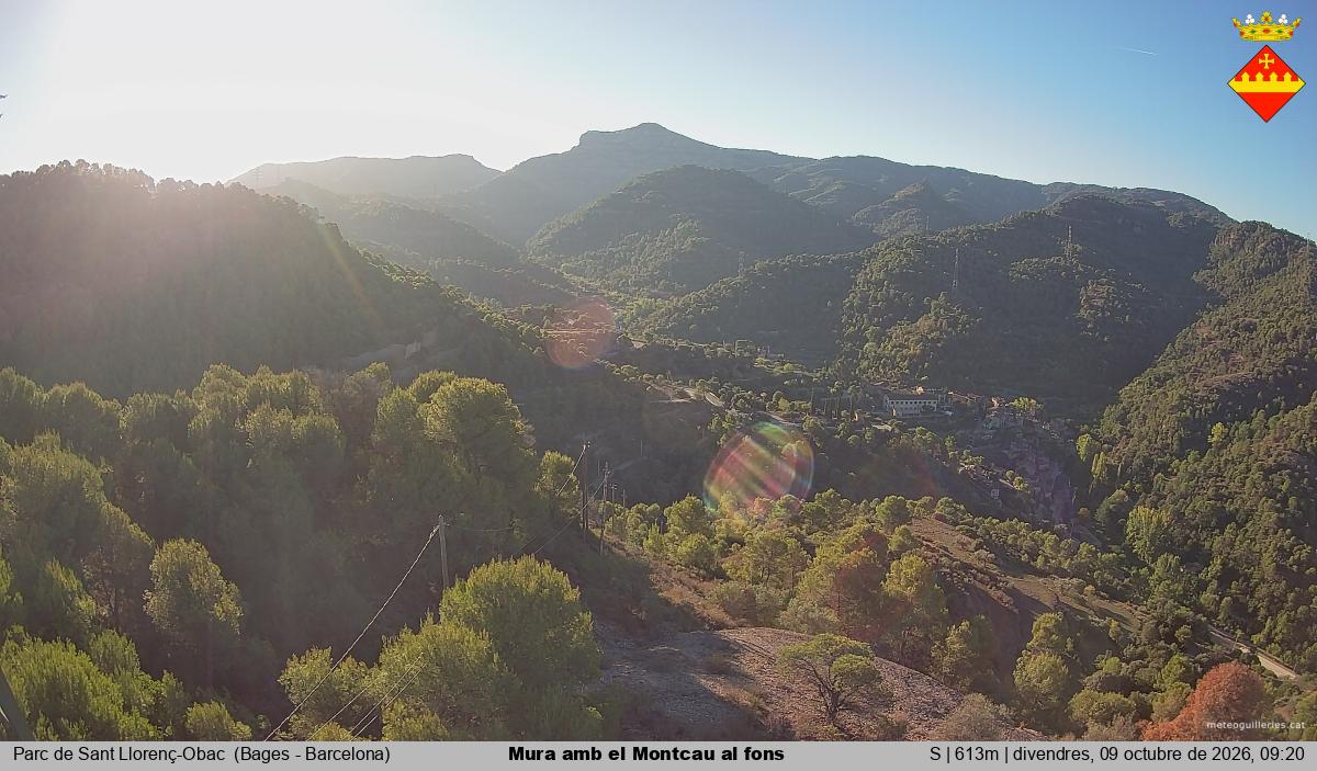 Mura amb el Montcau al fons