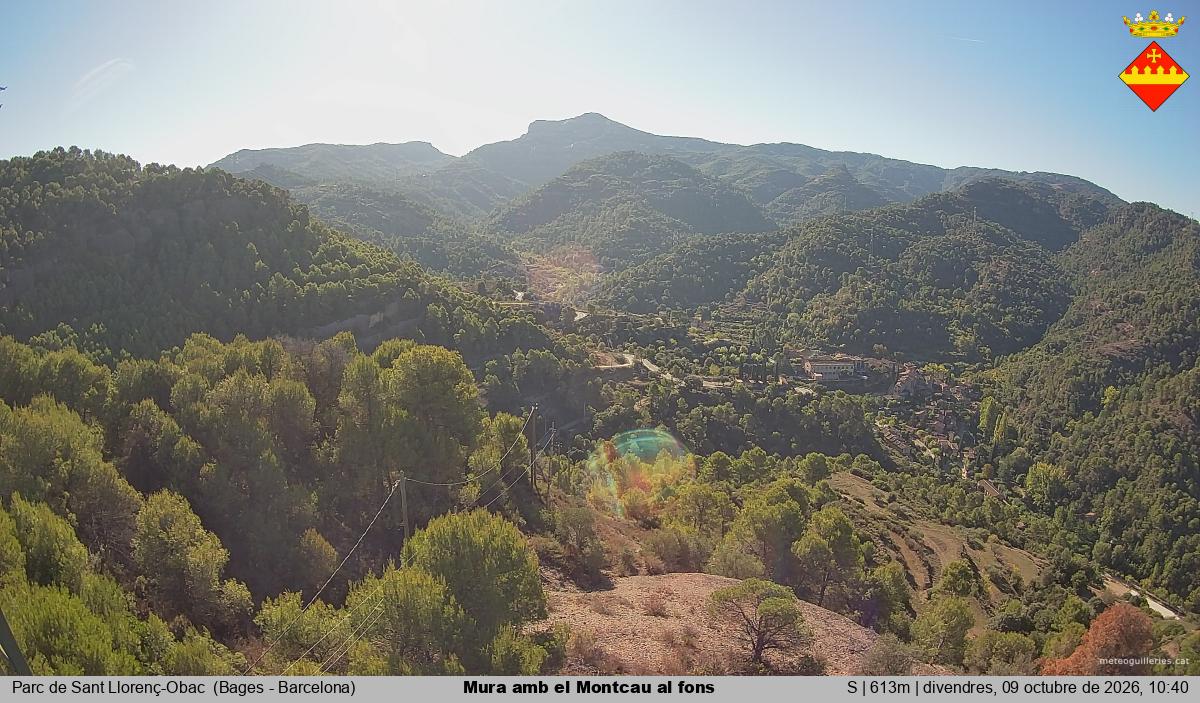 Mura amb el Montcau al fons
