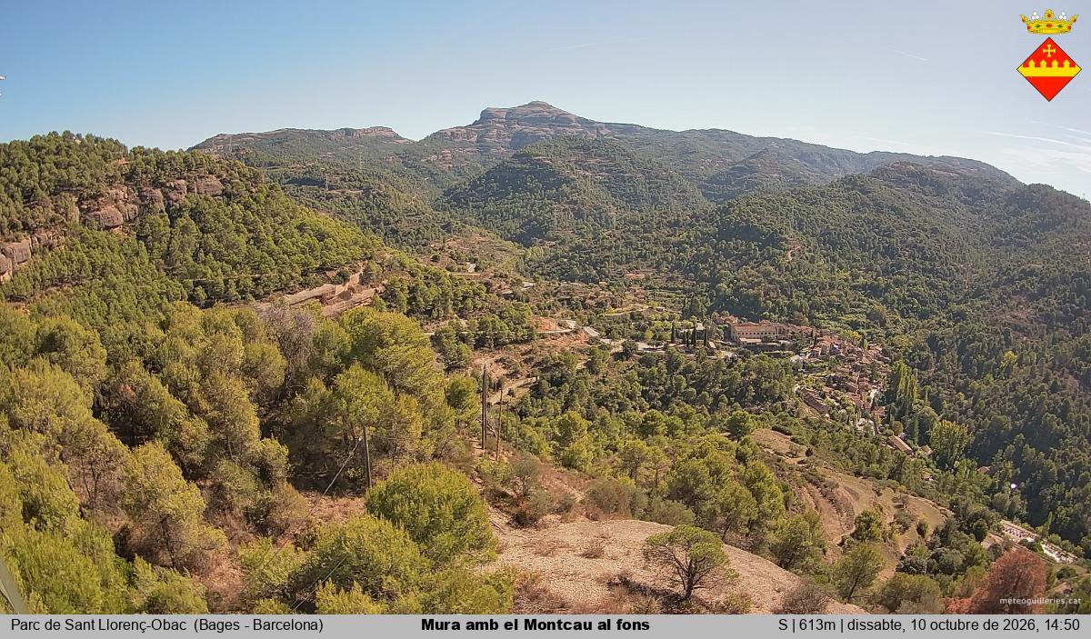 Mura amb el Montcau al fons