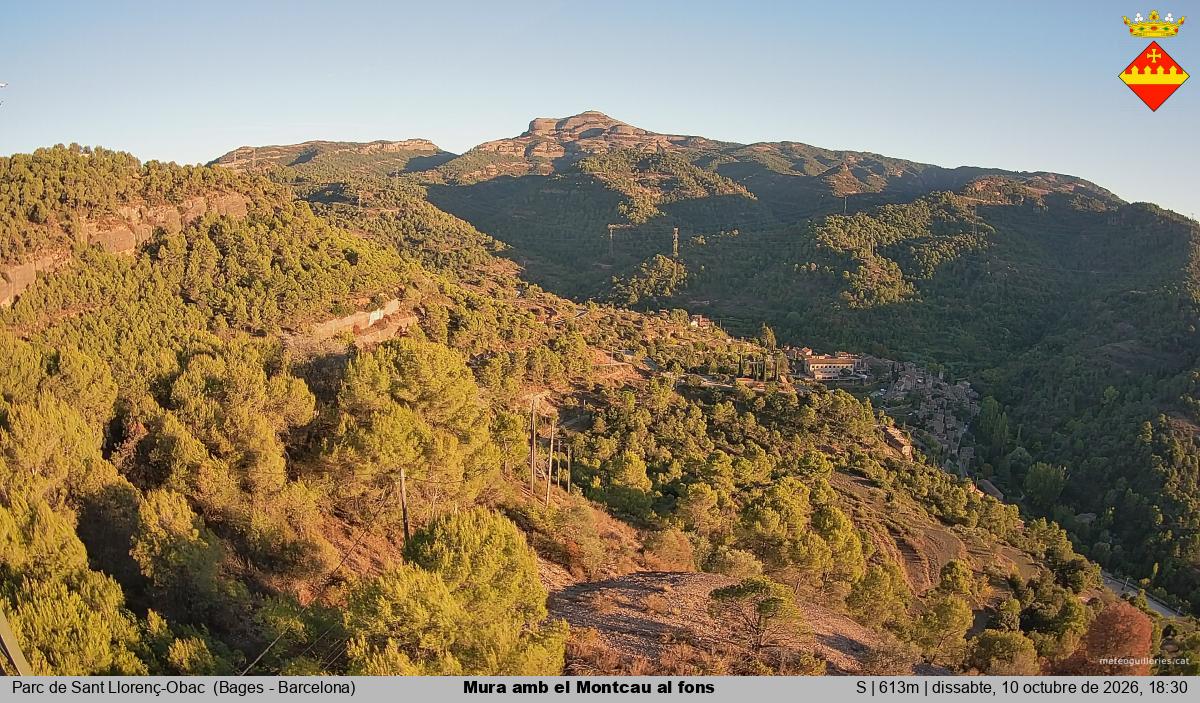 Mura amb el Montcau al fons