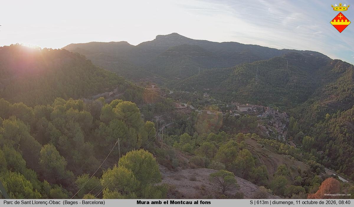 Mura amb el Montcau al fons