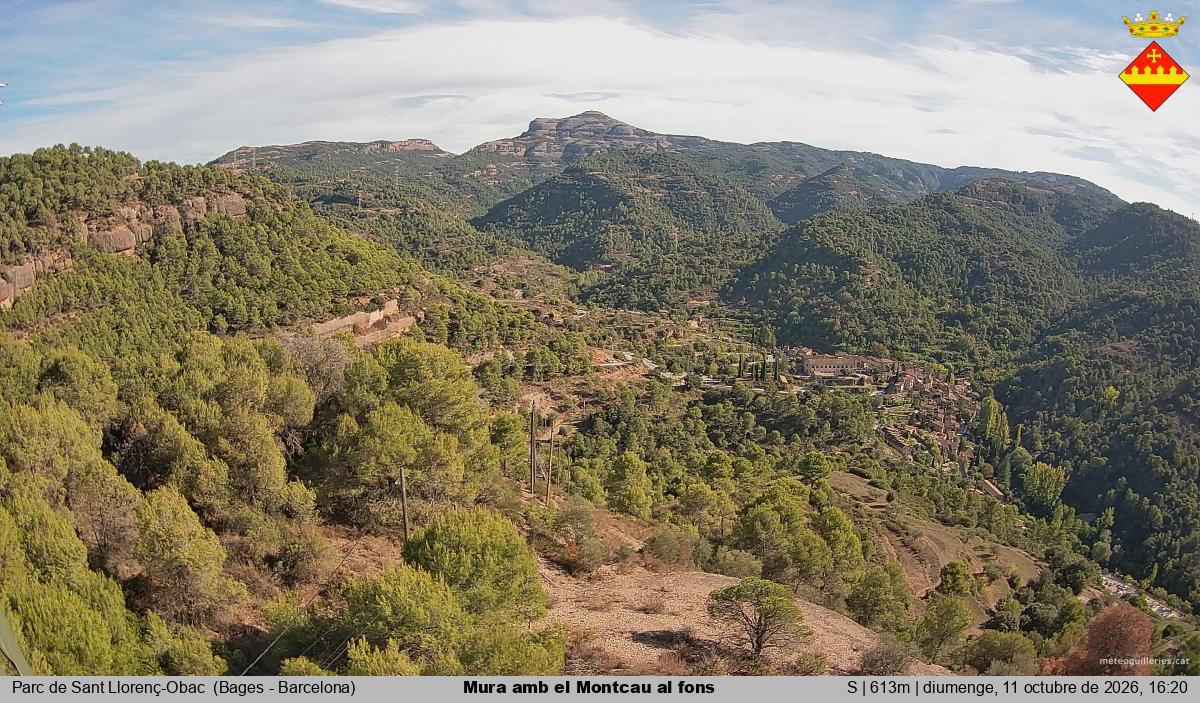 Mura amb el Montcau al fons