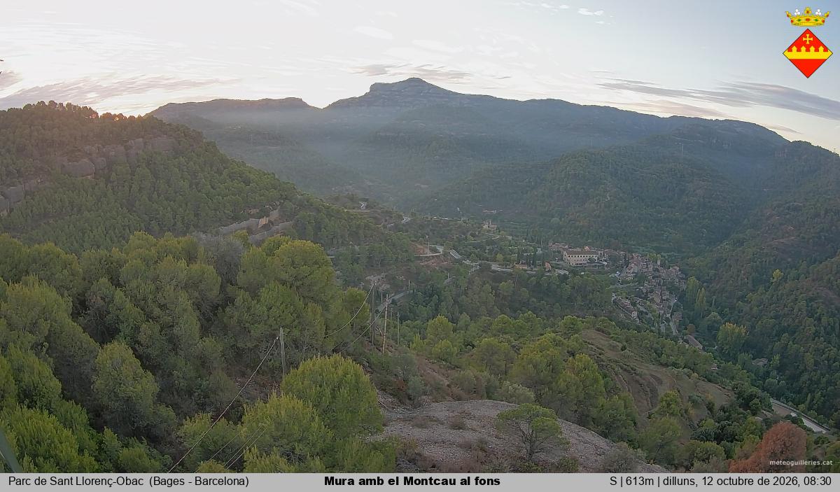Mura amb el Montcau al fons