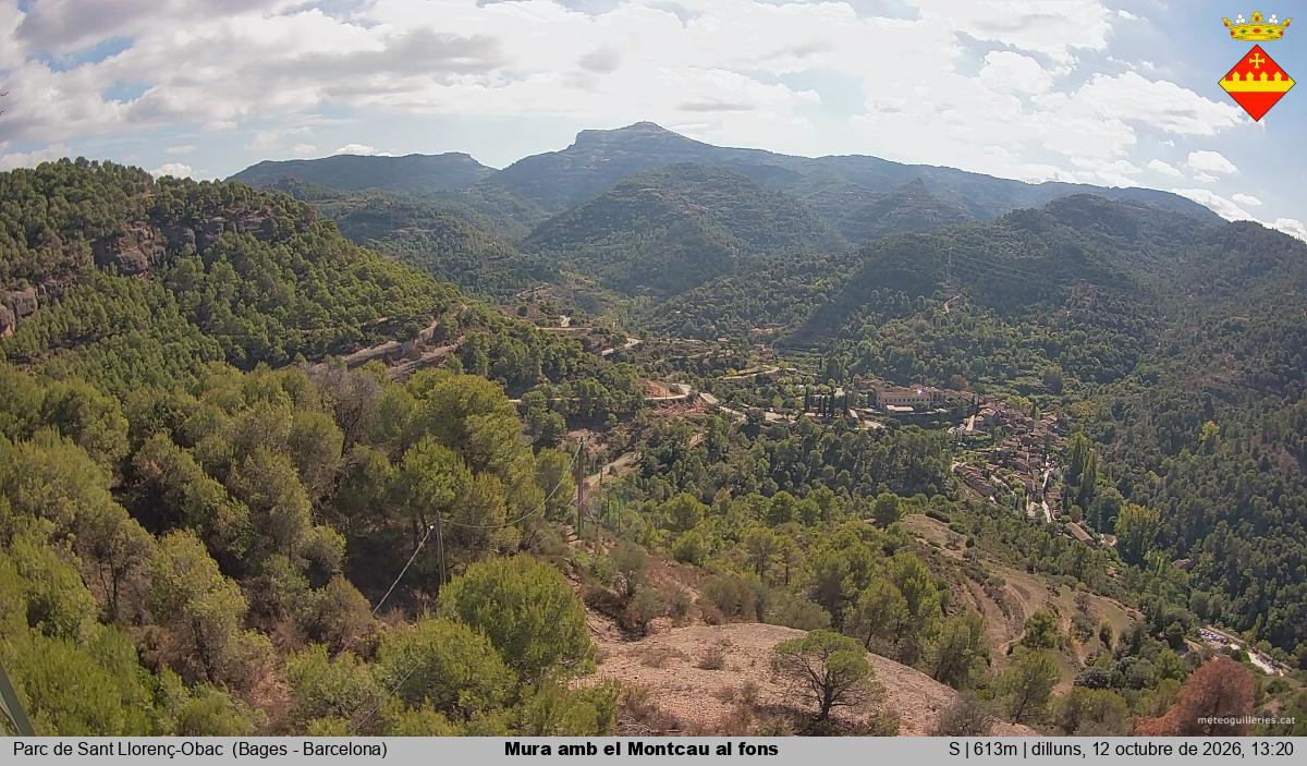 Mura amb el Montcau al fons